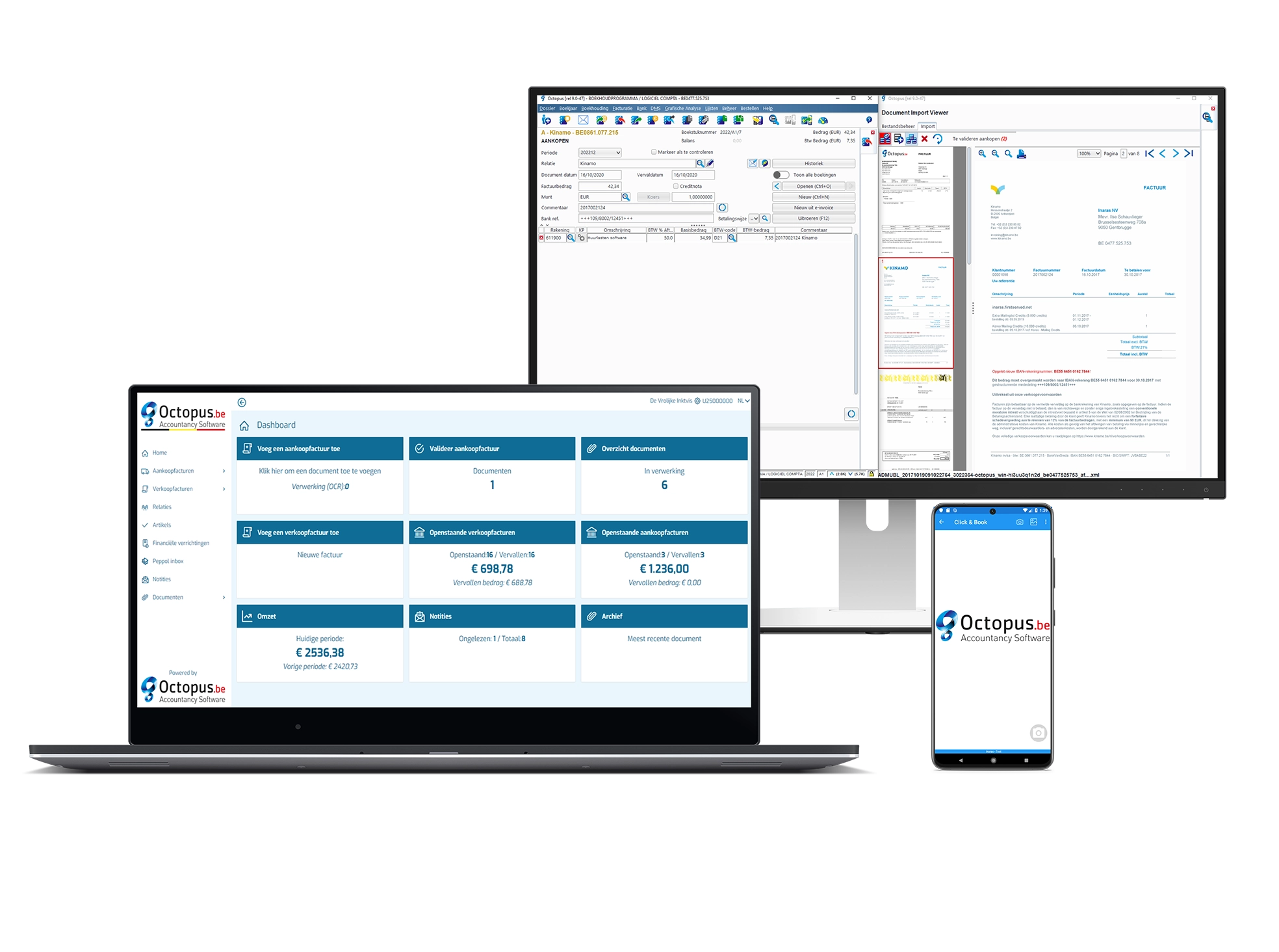 3schermen kopie3 Octopus Accountancy Software