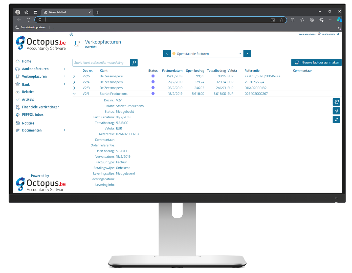 made klantenportaal VF1 Octopus Accountancy Software